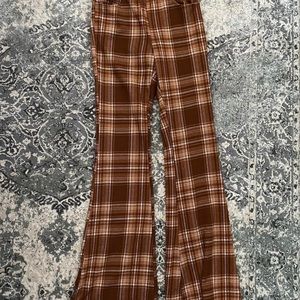 plaid flare pants